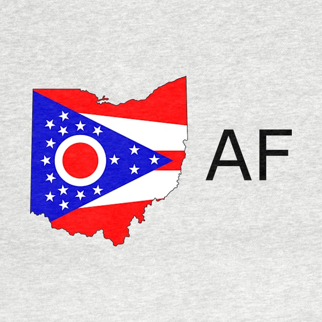 Ohio Flag State Outline AF (black) by Big Term Designs